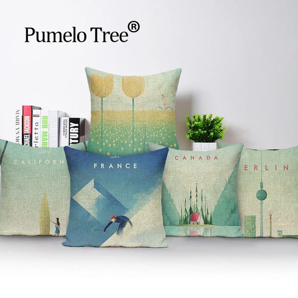 

hot площадь красочная главные декоративная мягкое сиденье автомобиль наволочка льняной свежий мило любовь костюм новой подушки almohada l (1