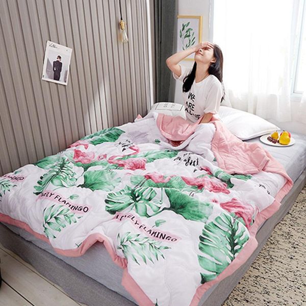 

new natural stripe washed cotton quilted air conditioning summer quilt cool thin quilt bedspread blanket bedding