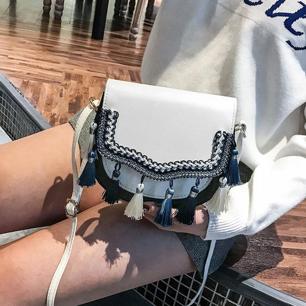 

women's shoulder bag slant straddle bag women's 2020 new fashion fringe small square korean version small