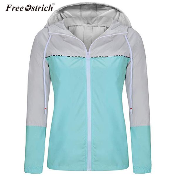 

ostrich women hooded patchwork jacket female multicolor windbreaker spring autumn basic jackets coats streetwear n30, Black;brown