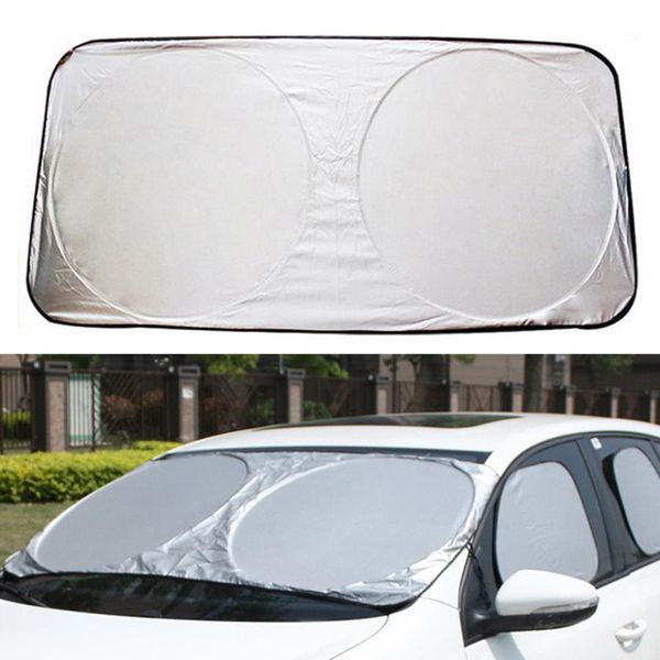 

new arrival car sunshade front block car sun block coated silver cloth double ring sun visor super sunscreen oversized