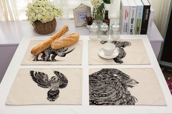 

42 * 32см эскиз животных обеденного стола салфетка автомобили шаблон для салфеток printed оптовой цена полиэфирного ресторана салфетки