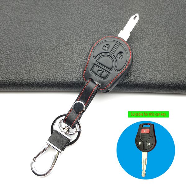 

leather key case cover for march tiida altima armada cube juke maxima pathfinder rogue sentra versa micra 3 /4 buttons
