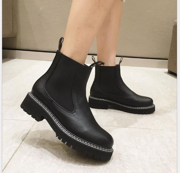 

new england style autumn wild motorcycle boots autumn and winter boots, Black