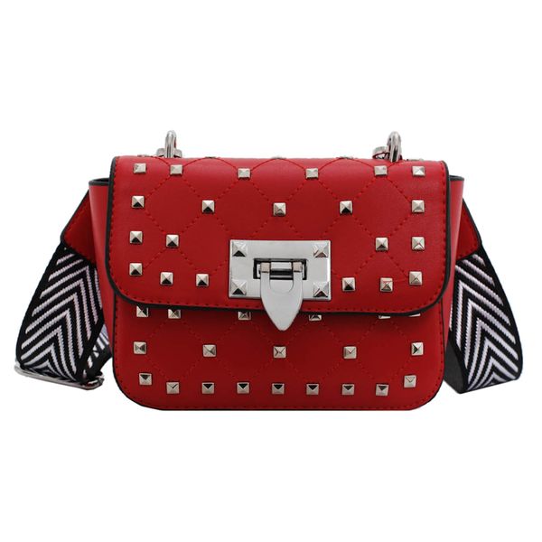 

bags for women 2020 solid pu leather square rivet women shoulder bag crossbody bags for sac a main femme