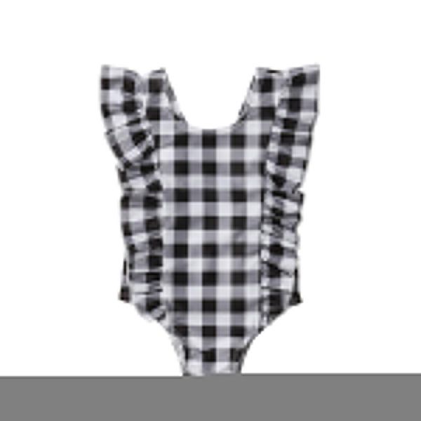 

kid swimsuit surf suit ruffle swimwear infant baby girl plaid romper bathing suit swimming