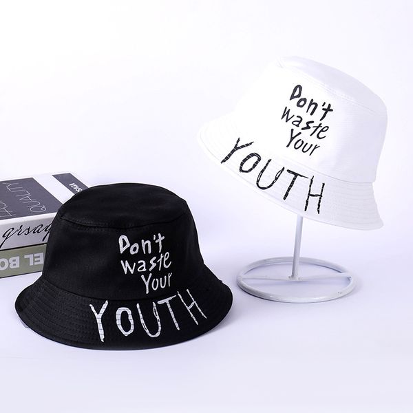 

spring and autumn creative graffiti letter hats men and women fashion basin caps folding fisherman hat bucket sun hat beanies, Blue;gray