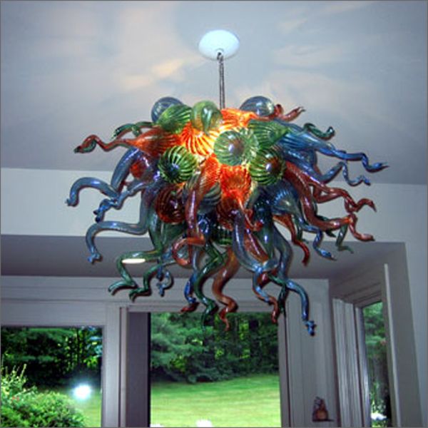 

chinese led chandelier lamps new house decoration chihuly style modern blown customized color glass ceiling lightings for sale