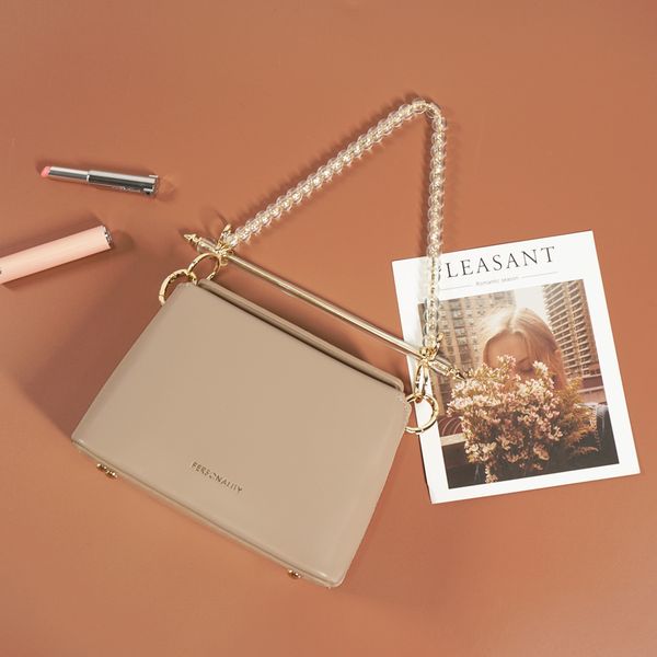 

luxury beaded chain women's handbags leisure pu leather flip chain shoulder bags for women designer brand ladies messenger bags