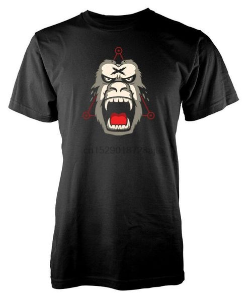 

gorilla face roaring primate monkey kids t shirt, White;black