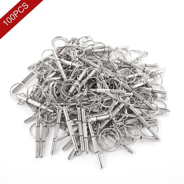 

100pcs/set 3 in 1 eyeglass screwdriver sunglass glasses watch repair tool kit with keychain portable screwdriver hand tools