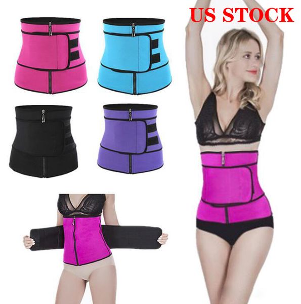 

us stock body shaper slimming wrap belt waist trainer cincher corset fitness sweat belt girdle shapewear plus size women mens fajas sauna