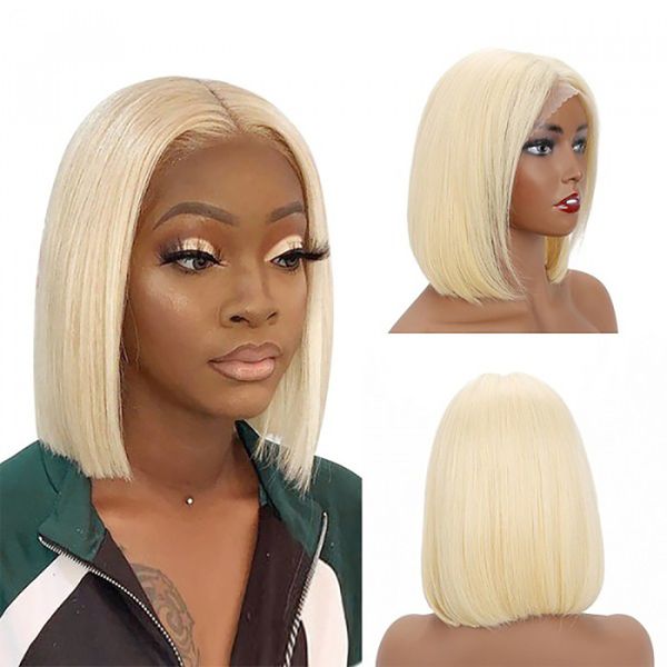 

blonde human hair full lace wigs 613 straight lace front wigs transparent lace full end peruvian hair bob wigs, Black;brown