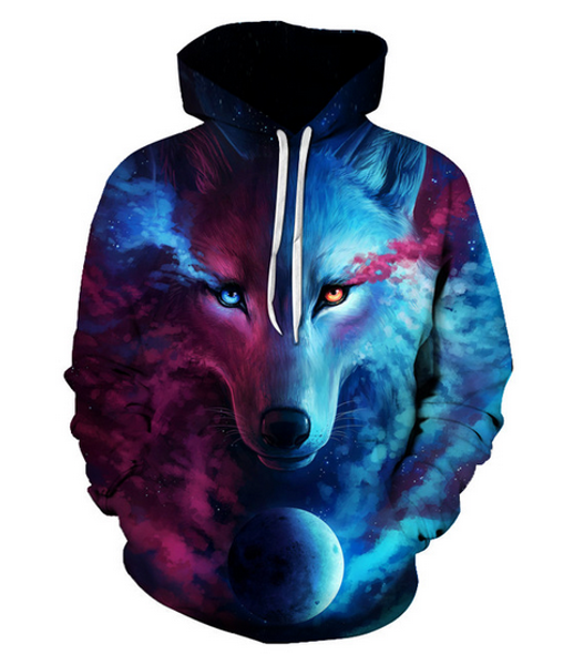 

new fashion cool sweatshirt hoodies 3d print mens womens casual wolf fashion style streetwear clothes rl0160, Black