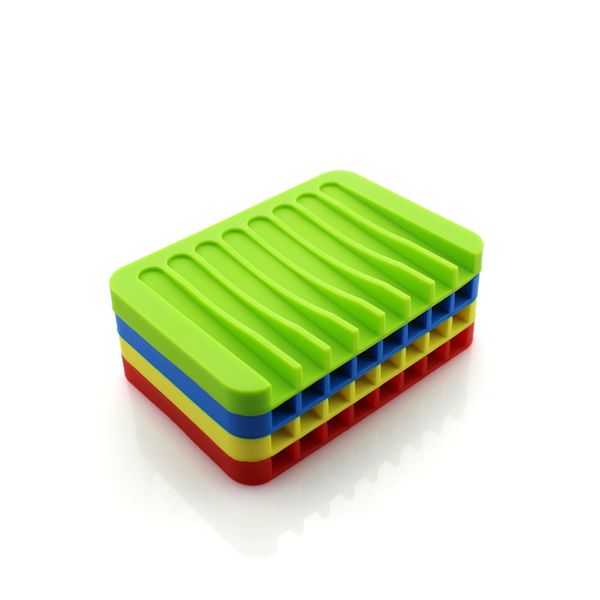 

bathroom silicone flexible soap dishes storage holder soapbox plate tray drain creative bath tools