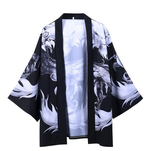 

плюс размер hawaiian shirt men summer fashion casual японский пяти точки рукава кимоно мужчина платье одежда камиз masculina, White;black