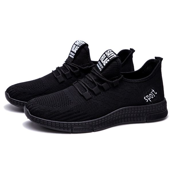 

2020 teenager fly knitted shoes japanese harajuku men mesh skate shoes 50% fashion light weight casual shoes chic summer ulzzang footwear, Black
