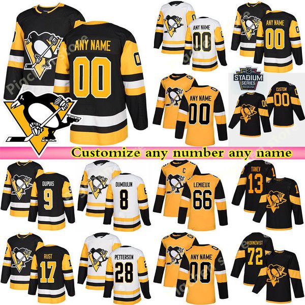 

custom men's kids womans pittsburgh penguins jerseys 87 sidney crosby 13 tanev 17 rust lemieux dumoulin any number any name hockey jers, Black;red