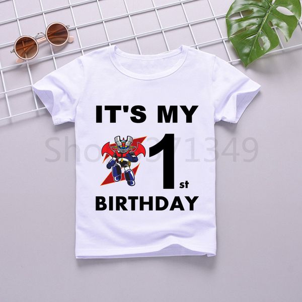 

japan comic mazinger z cartoon boys girls birthday t-shirt print kids birthday clothes children clothing party tshirts, Blue