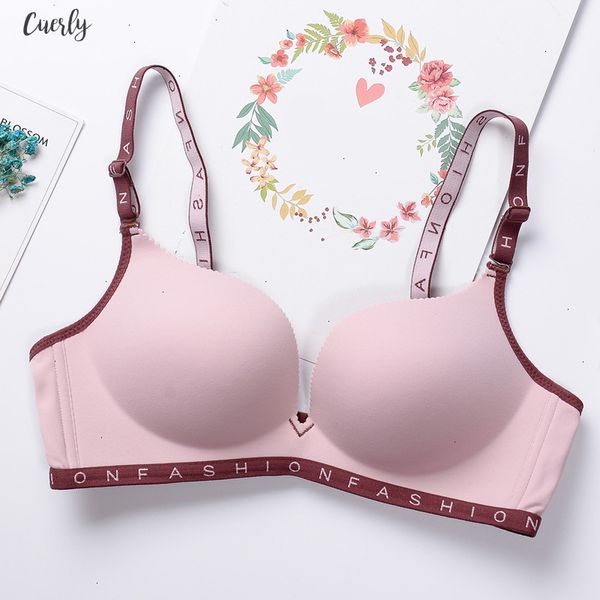 

sale seamless women bra wire alphabet lingerie push up bra breathable underwear women skin cotton bras, Red;black