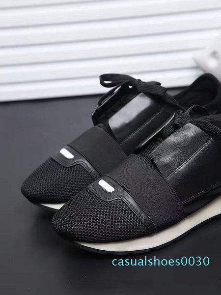 

designer shoes mens casual shoes 2019 new brand fashion flats runners racer luxury shoes womens c30, Black