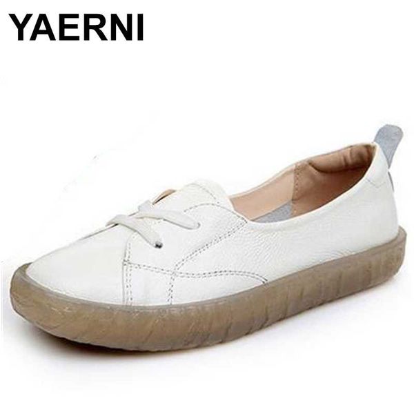 

yaerni 2020 autumn breathable comfortable wild leather soft bottom soft surface mother shoes women, Black