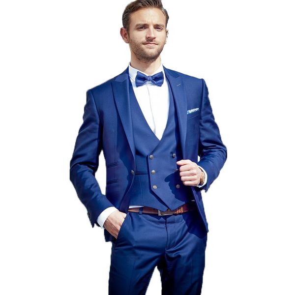 

3 piece one button mens wedding suit blazer+pants+vest custom business suit man suit groom tuxedo, Black;gray