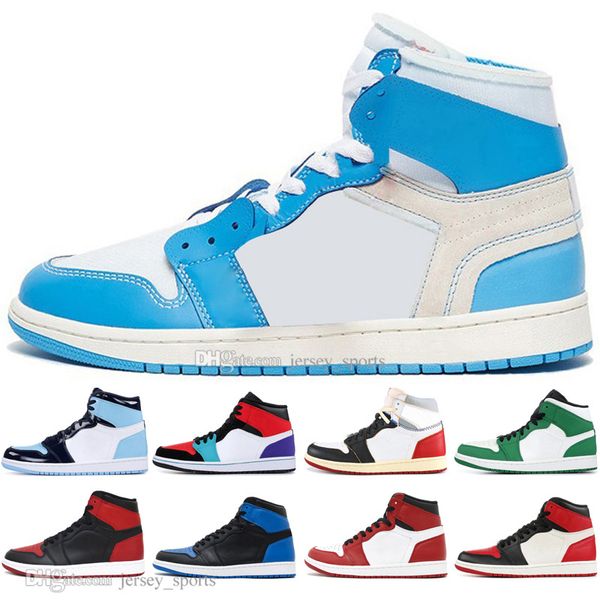 

2019 1 og banned bred toe black spider-man unc 1s 3 mens basketball shoes homage to home chicago royal blue men sports designer sneakers
