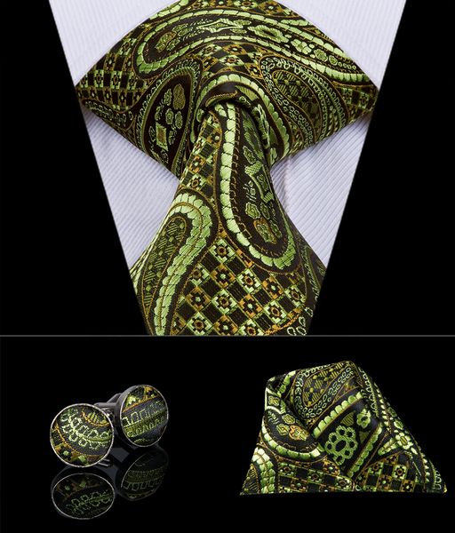 

hi-tie новая новинка golden paisley tie sets hanky ​​запонки мужские шелковые галстуки формальная свадьба жених n-3081, Black;blue