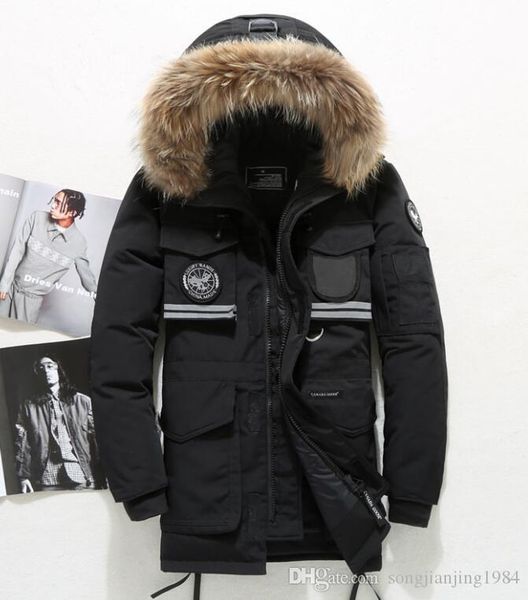 

new men canada down jacket down coats mens outdoor warm feather goose winter jacket outwear jackets parkas, Black