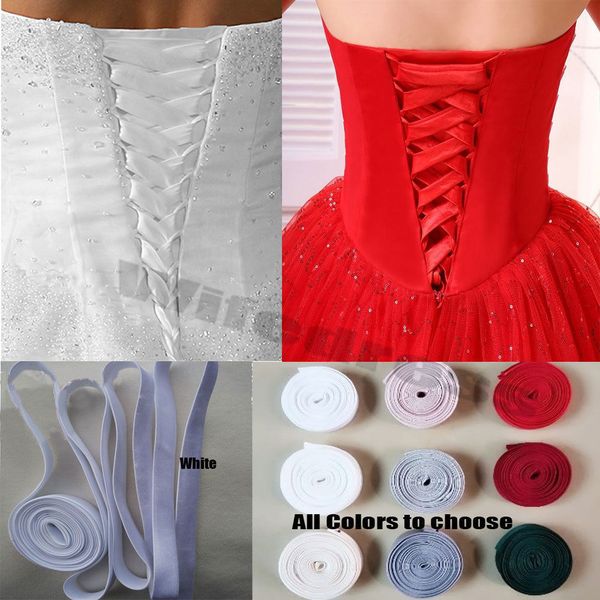 

satin corset kit wedding dresses replace zipper all colors and back lace up waist training corsets overbust boned corsets bustier, White