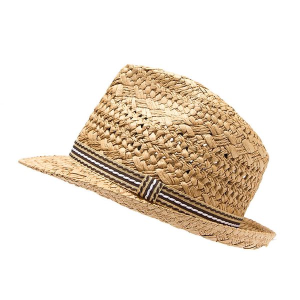 

ребенок летом соломы вс шляпу мальчик boho пляж fedora шляпа sunhat trilby девушка панама gangster cap с 100% handwork good пакета, Yellow