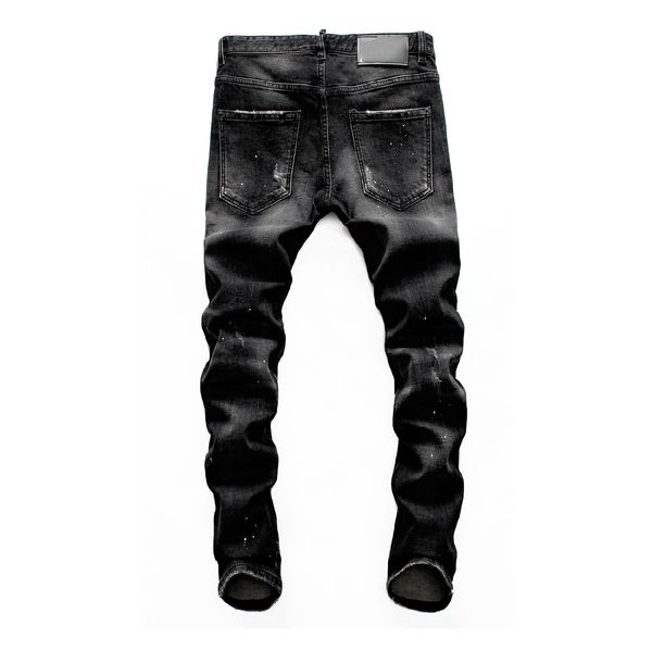 

dsquared2 men dsquared2 новые тенденции моды дизайнерские джинсы люкс hole rock ренессанс dsn6 черные брюки высокое качество удобный тонкий, Blue