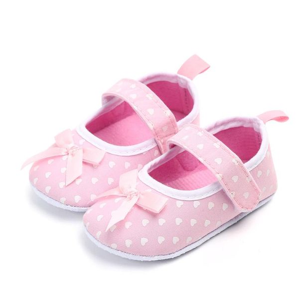 

infant baby girls shoes with cute bows toddler pink dots princess shoes 0-18 months hook-and-loop newborn footwear