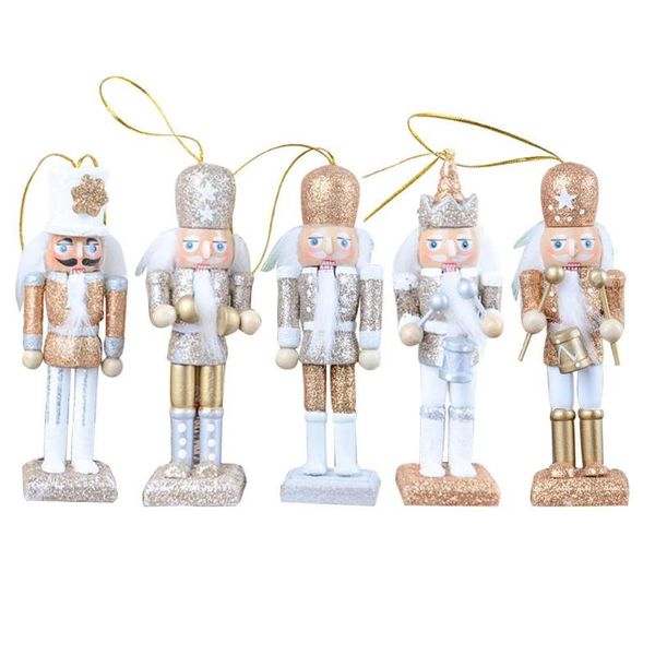 

5 pieces/set nutcracker puppet new 12cm glitter classic nutcracker puppet pendant birthday wedding gift