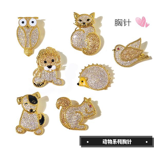 

2020 new fashion color rhinestone animals brooches for women as gift, Gray