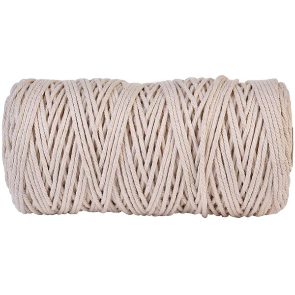 

3mmx200m natural handmade cotton cord macrame yarn rope diy wall hanging plant hanger craft string knitting