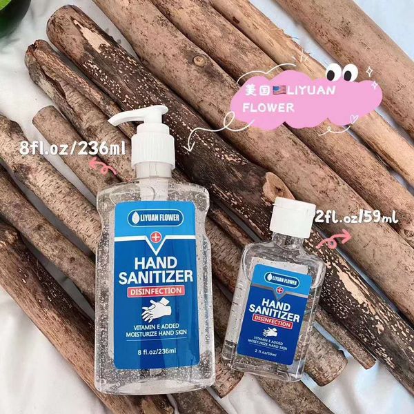 

new liyuan flower disposable gel 236ml 60ml hand sanitizer household office disinfection antibacteria push type hand sanitizer gel