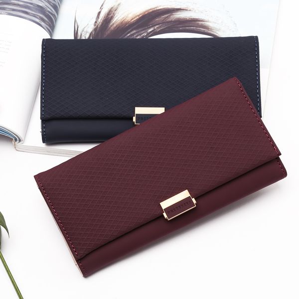 

2019 women wallets clutch zipper pocket ladies purse holder wallet women phone clutch bag w072, Red;black