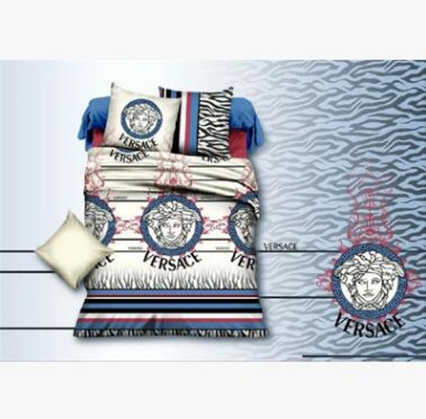 

fashion minimalist bedding set king size of four aloe vera cotton chemical fiber comfortable letter printing bedding four sets aa2145