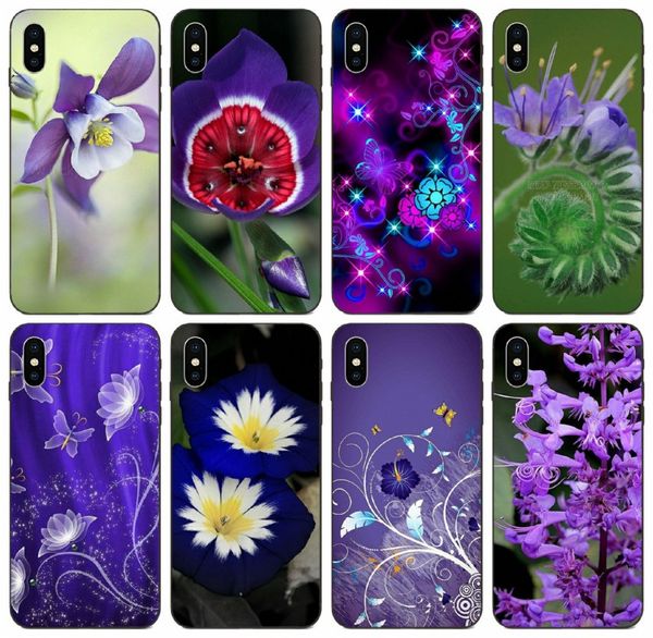 

[tongtrade] purple butterfly curls and flowers case for iphone 11 pro x xs max xr 6s 5s 5c 5 samsung j1 huawei gr3 gr5 htc desire 630 case