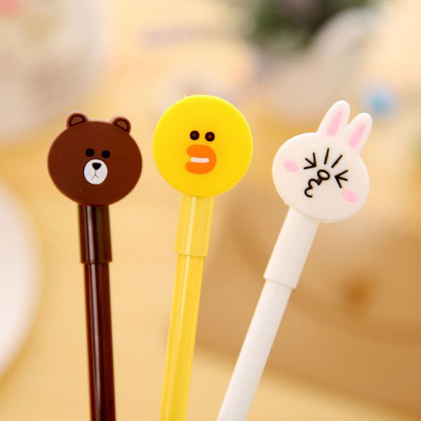 

rabbit bear duck gel pen 0.5mm black child writing pen office eexamination limited office material school supplies wholesale e-packet