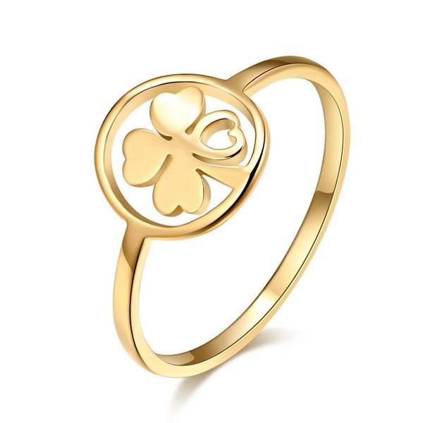 

cacana high polished stainless steel clover ring for women love engagemen wedding rings anillos mujer bague femme jewelry w35, Silver