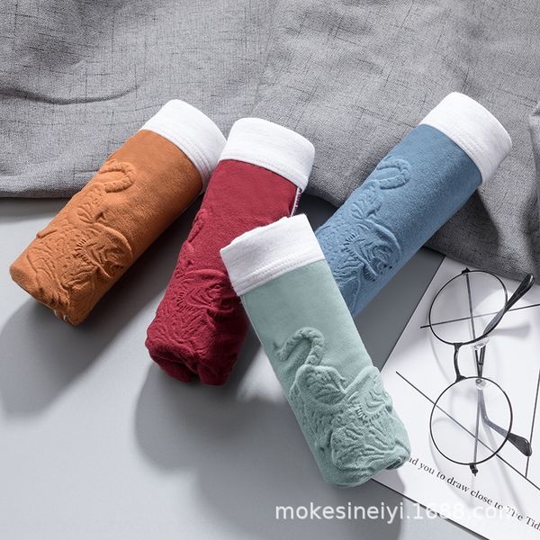 

men's middle waist boxer pants men's underwear cotton underwear cotton middle waist boxer pants, Black;white