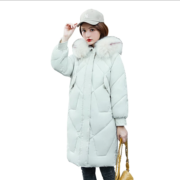

plus size 3xlwomens winter outwear 2020 women korean of the knee coat female long section slim down jackets windproof parkas, Black