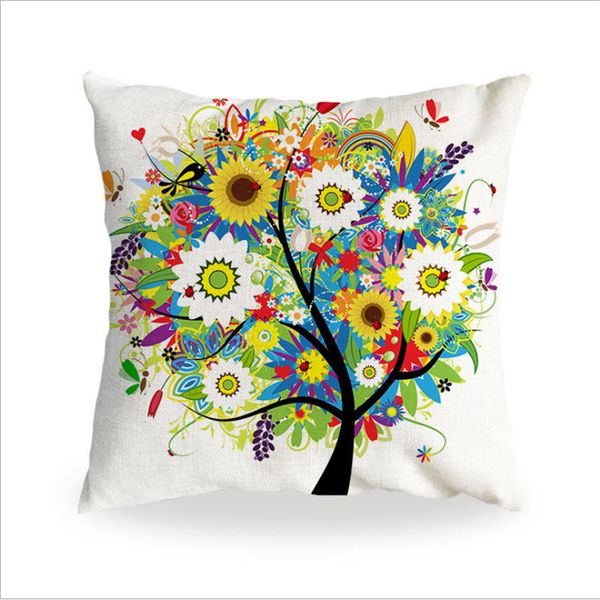 

aovoll christmas pillow covers decorative colorful tree pattern car office cushion cover living room decoration square