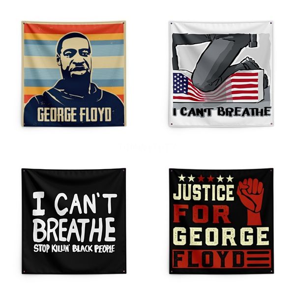 

150*150cm i cant breathe blanket george floyd printing tapestry black lives matter household wall banner #qa49266