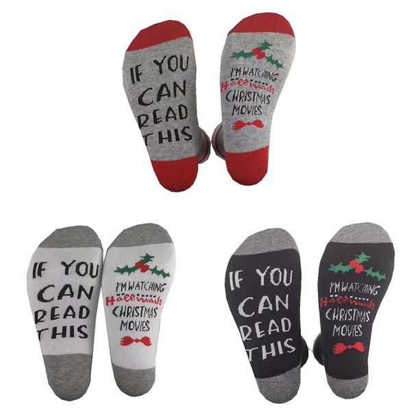 

christmas holiday casual socks letter pattern printed cotton spring autumn sport hosiery gift accessories*, Black