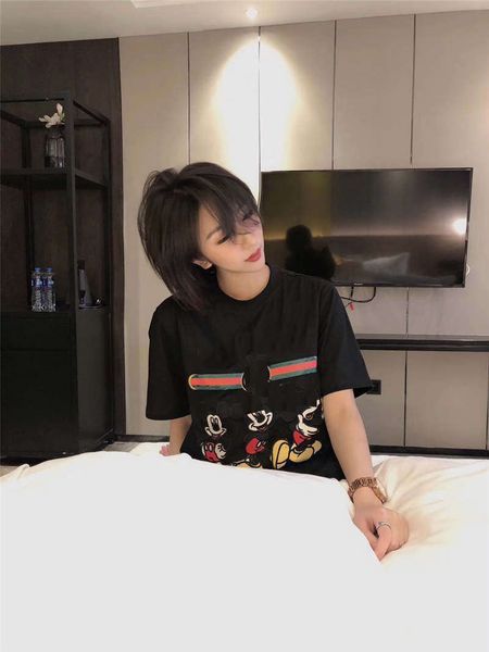 

women designer t shirt for lady paris logo summer designer t-shirt striped brand street short sleeve luxury shirts asian s-xxl 11, White