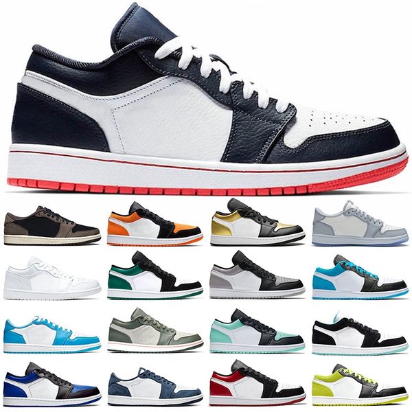 

men women low basketball shoes 1s mens trainers di unc laser blue mystic green midnight navy obsidian and ember mens sports shoes sneakers, White;red